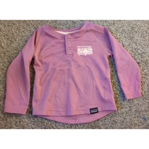 NEW Patagonia Baby Capilene Midweight Henley 12-18M Long Sleeve Top Pink